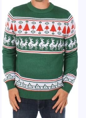 Tipsy Elves Sweater Size Large Mens Naughty Reindeer Conga Line Christmas